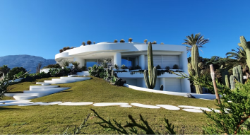 Villa terrace overlooking the island